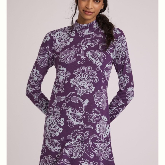 Anthropologie Mock Neck Mini Dress Boho Keyhole Back - Picture 2 of 13